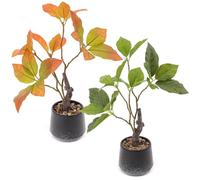 Gresorth Confezione da 2 bonsai artificiali con ciottoli decorativi finti realistici in vaso, decorazione per interni, ufficio, giardino, paesaggio, 35 cm