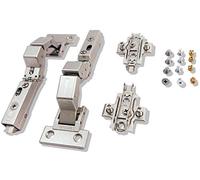 Gress Tiomos M0 - Cerniere senza foro per pentola, set (2 x cerniere, 2 x piastra di montaggio, 4 x 3 x viti) di UMAXO® (piastra di montaggio a croce, chiusura morbida (con ammortizzazione)