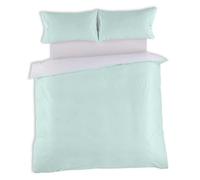 Greta. Conjunto de funda nórdica y funda(s) de almohada de percal color aqua. Cama de 150 (2 alm) cm. 3 piezas