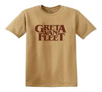 Greta Van Fleet 'Logo' (Marrone) T-Shirt - NUOVO E UFFICIALE