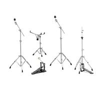 Gretsch Hardware Explorer GR-G2Pack - Set completo di hardware per batteria 5 pezzi - 2x aste a giraffa per piatti - supporto rullante - asta Hi-Hat - pedale singolo - leggero e stabile