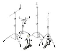 Gretsch Hardware Serie G5 Hardwarepack GR-G5PACK - supporto per piatto dritto - asta a giraffa per piatto - Hi-Hat Stand - supporto rullante - pedale singolo - a doppia rinforzatura