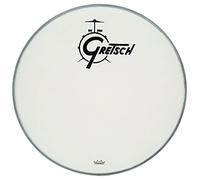 Gretsch Pelle per batteria - Pelle Risonanza Grancassa - Ambassador - bianco rivestito - white coated - 26'' - Logo centrato - GRDHCW26