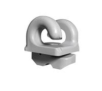 Grevinga Ganci per rete sportiva, Acciaio, 100% plastica, Rombo, Grigio, SET di 50 pz