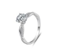 Grewod Anelli per Donna in Oro Bianco 750 Infinito con Moissanite da 1ct Anello per Fidanzamento Taglia 21