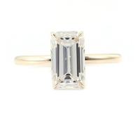 Grewod Anelli Semplici in Oro 750 per Donna con Moissanite a Forma Rettangolare da 6x10mm Anello Gioielli Misura 8