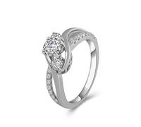 Grewod Anello Argento Donna 925 Infinito con Moissanite da 0.5ct Anello Compleanno Gioielli Fedi Nuziali Taglia 14
