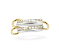 Grewod Anello Donna Acciaio Inossidabile Taglia 12-20, Set di 4 Anelli Impilabili con Zirconi Rotondi Bianchi, 2mm, Anelli Fedina con Pietra