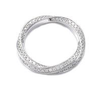 Grewod Anello Donna Oro Bianco 18K Mobius con Moissanite Anelli Fedi Gioielli con Pietra Matrimonio Taglia 17