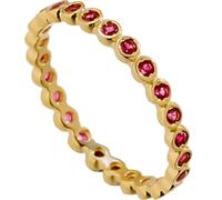 Grewod Anello Oro 18kt Donna Rubino Rosso Rotondo Delicato Stacking Anello Promessa Matrimonio Gioielli Misura 12