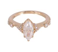 Grewod Anello Oro 585 per Donna Forma Marquise con Moissanite da 1ct Anelli di Fidanzamento Gioielli Misura 26