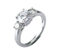 Grewod Anello Oro Bianco 750 per Donna con Moissanite Rotonda da 2ct Anello Fede Gioielli Matrimonio Misura 9