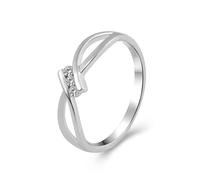 Grewod Anello per Donna in Oro Bianco 14k Infinito con Moissanite Anelli di Matrimonio Gioielli Taglia 18