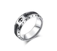 Grewod Anello Uomo Nodo Celtico Vichingo Albero della Vita Taglia 14-30, Acciaio Inossidabile, 8mm, Anelli per Matrimonio