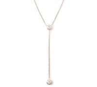 Grewod Ciondolo Pendente in Oro Rosa 750 Donna Collana a Y con Moissanite Rotonda Collana Gioielli Matrimonio Catena 45cm