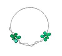 Grewod Collana Catena Argento 925 Donna Fiore Infinito con Zirconi a Goccia Collana con Ciondolo Gioielli 45cm