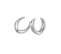 Grewod Dilatatore Orecchio Tunnel 30MM Dilatatori Lobo Argento Donna e Uomo Acciaio Inossidabile Piercing, 1 Paio