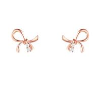 Grewod Donna Orecchini in Oro Rosa 9kt Nodo a Fiocco con Moissanite Rotonda Orecchini Gioielli Matrimonio