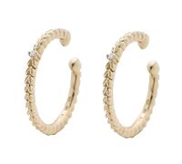 Grewod Ear Cuff Orecchini in Oro Giallo 375 per Donna Forma di Grano con Moissanite Rotonda Orecchini Senza Buco a Clip per Cartilagine