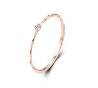 Grewod Gioielli Anelli in Oro Rosa 375 per Donna Sottile Delicato Rotondo Impilabile con Moissanite Anello per Matrimonio Misura 13