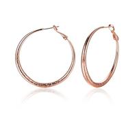 Grewod Orecchini a Cerchio Piccoli Donna Oro Rosa 585 Opaco Orecchini Gioielli Anallergici Eleganti