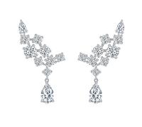 Grewod Orecchini con Pendente in Argento 925 Donna Moissanite a Goccia di Lusso da 5x8mm Orecchini Gioielli