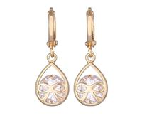 Grewod Orecchini Donna Oro 14K Oro Vero Moissanite Bianco Rotondo Cerchio con Fiocco a Goccia Orecchini Pendenti Gioielli