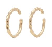 Grewod Orecchini Ear Cuff in Oro Giallo 9 Carati Donna Forma a C Intrecciato Orecchini Senza Buco a Clip per Cartilagine