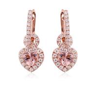 Grewod Orecchini Lunghi Donna Oro Rosa 18kt Elegante Moissanite a Cuore da 1ct Orecchini Pendenti Gioielli
