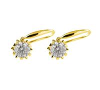 Grewod Orecchino Piercing in Oro 375 per Donna Cuore a Fiocco di Neve con Moissanite Rotonda da 2ct Orecchini Pendenti