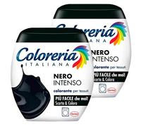 Grey 2x Coloreria Italiana Colorante per Tessuti in Lavatrice Colore Nero Intenso Formula Tutto in Uno - 2 Confezioni Monodose da 350 g