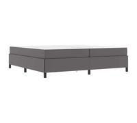 Grey Fabric Upholstered Bed Frame with Pocket Sprung Mattress 200 x 200 cm King Size, Engineered Wood Platform Bed with Slatted Base, Sturdy & Breathable Design for Bedroom Guest 280 kg Capacity