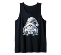 Grey GNOME Graphic in Monochrome Outfit Women Cute Christmas Canotta