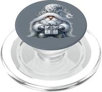 Grey Gnome Graphic In Monochrome Outfit Women Cute Christmas PopSockets PopGrip per MagSafe