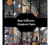Grey Halloween Scrapbook Paper, Creepy Junk Journal Paper, Spooky Decorative Paper, DIY Projects, Origami, Collage Sheets, Decoupage Paper, 10 Designs, Double SIded