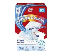Grey L'Acchiappa & Smacchia 3in1, Buste Sbiancanti per il Bucato, Buste Cattura Colore e Sbiancanti, Con Smacchiatore, Confezione da 12 Buste