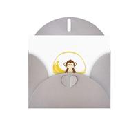 Grey MJHKXLJ Little Monkey in the Shopping Basket, biglietto di auguri con stampa perlacea - busta inclusa, perfetto per Natale, compleanni, San Valentino, matrimoni e molto altro ancora