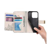 (Grey) Phone Case for Honor 400 Smart 5G / 400 Smart 4G / X7d 4G / X7d 5G, Floral Leaf Pattern Multi Card Slots Zipper Wallet Protective Cover
