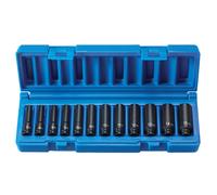 Grey Pneumatic 1/4" Drive 12 Pezzi Set Impatto Metric Profondo Magnetico 9712MDG