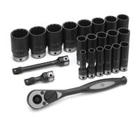 Grey Pneumatic Set Bussole Profonde 22 Pezzi 1/2" 12 Punti Duo-Socket 822