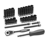 Grey Pneumatic Set Chiavi a Bussola 1/4" 53 Pezzi 12 Punti Duo-Socket