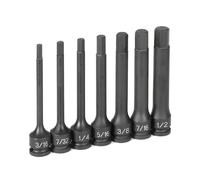 Grey Pneumatic Set Di Bussole Esagonali 7 Pezzi 3/8" 4" 1247H