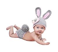 Grey Rabbit, neonato Baby Girl/Boy crochet Knit costume foto Prop fotografia cappelli Outfits