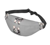 Grey Rat Crossbody Marsupio multifunzionale grande marsupio per uomini e donne sport all'aria aperta viaggi alla moda e portatile, nero, taglia unica