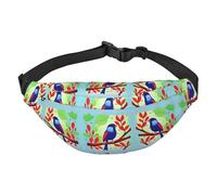 Grey Rat Marsupio, Borsa a tracolla, Uomo/Donna Corsa, Escursionismo, Alpinismo, Viaggi, Palestra, Fitness Bike, Red Leaf Bird, Taglia unica