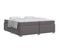 Grey Upholstered Fabric Bed Frame with Medium Firm Mattress 200 x 200 cm King Size, Modern Platform Bed with Slatted Base, Durable Engineered Wood Construction, Easy Assembly, 280 Bedroom Guest Room