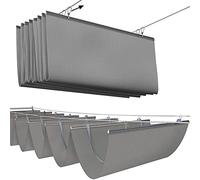 Grey Wave Shade Sail - Resistente ai raggi UV 90% Sunshade Cloth Retractable Awning with Accessories for Patios Decks & Roofs (1,4 x 7 m/4,5 x 23 ft)