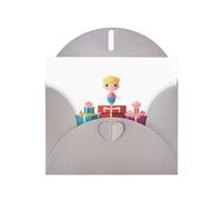 Grey WHJSHOP Dolls che spuntano fuori dalle scatole regalo Stampe biglietto di auguri - Carta perlescente di alta qualità a doppia faccia effetto perla con fibbia d'amore busta di carta perlata