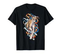 Greyhound con Fiocchi Blu e Arancioni Maglietta