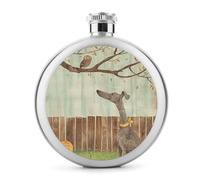 Greyhound in the Garden - Fiaschetta rotonda in acciaio inossidabile a prova di perdite, per compleanno, regali di Natale, per uomini, donne, damigelle d'onore, feste di nozze, 141,7 g